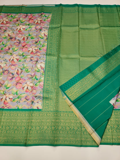 FANCY PRINTED RAW SILK SAREE