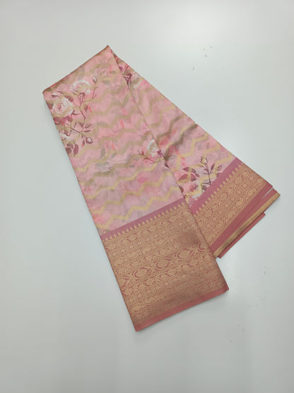FANCY PRINTED RAW SILK SAREE