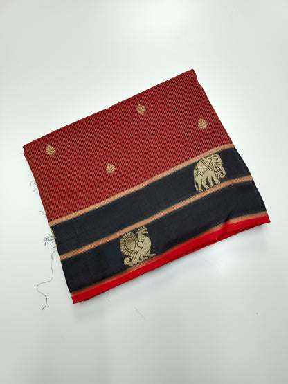 FANCY KANCHIVARAM CHEQUES SAREE