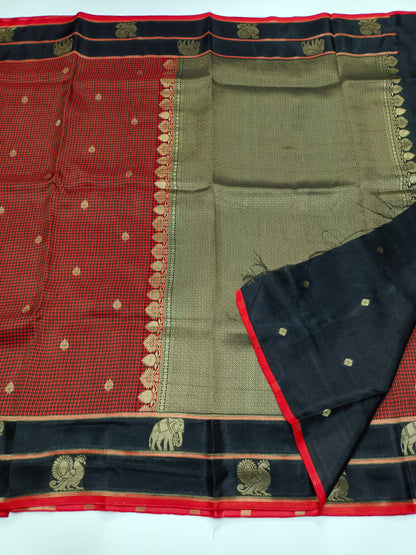 FANCY KANCHIVARAM CHEQUES SAREE