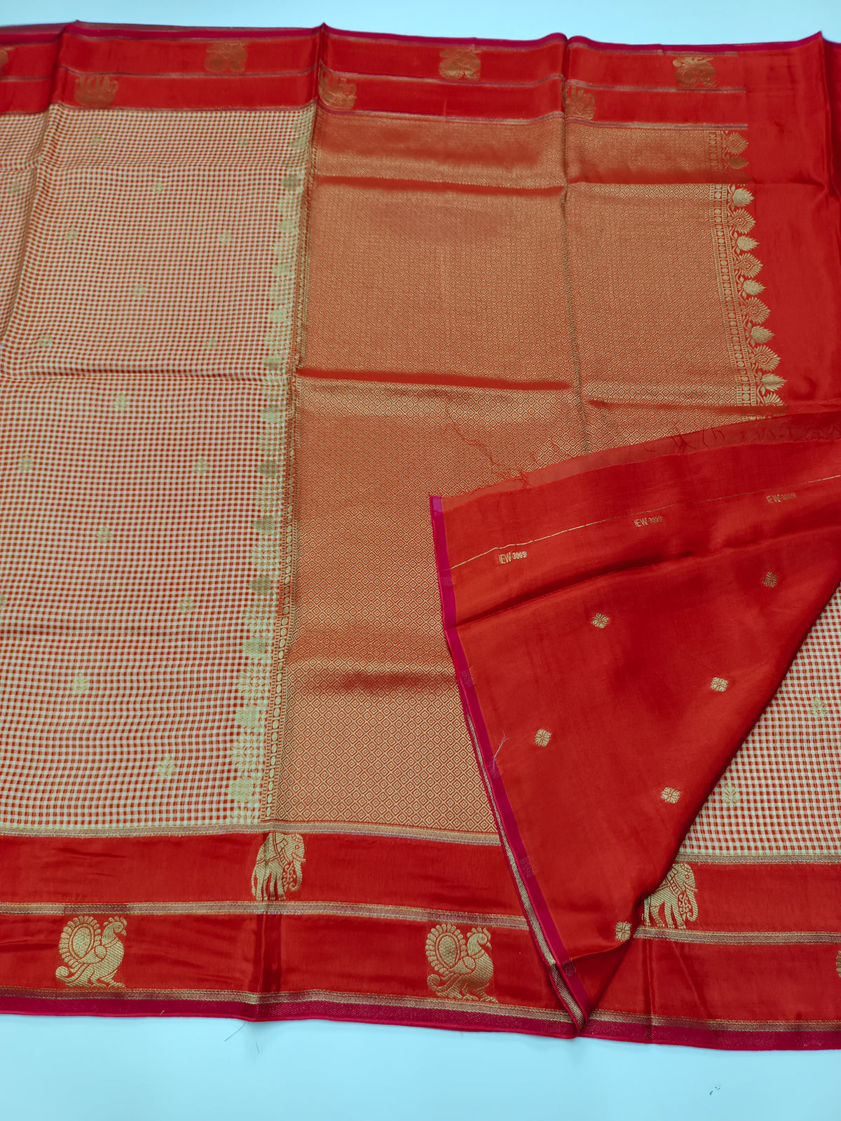 FANCY KANCHIVARAM CHEQUES SAREE