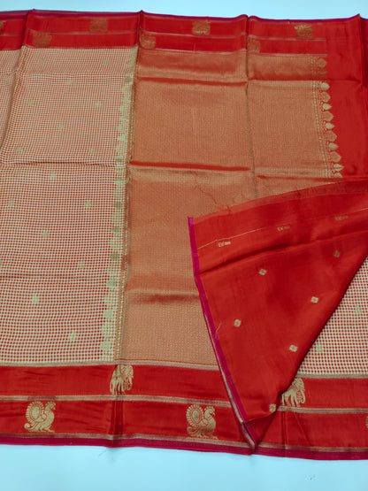 FANCY KANCHIVARAM CHEQUES SAREE