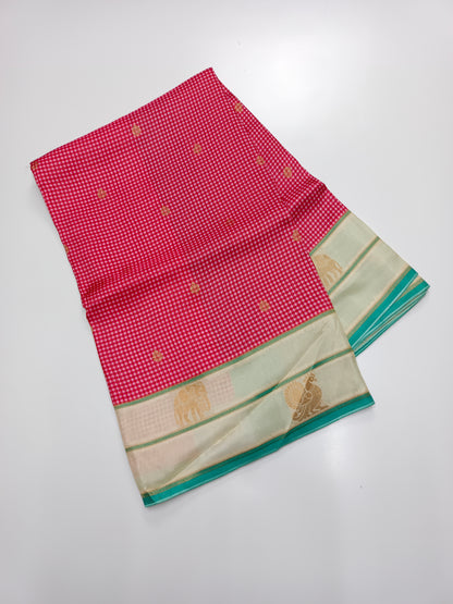 FANCY KANCHIVARAM CHEQUES SAREE