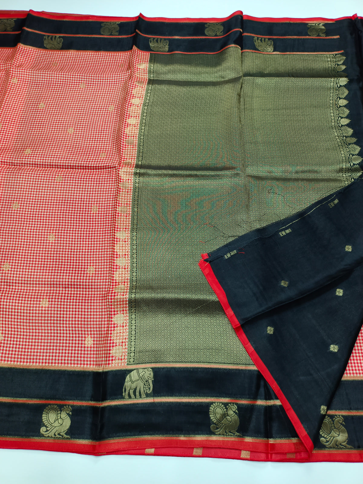 FANCY KANCHIVARAM CHEQUES SAREE