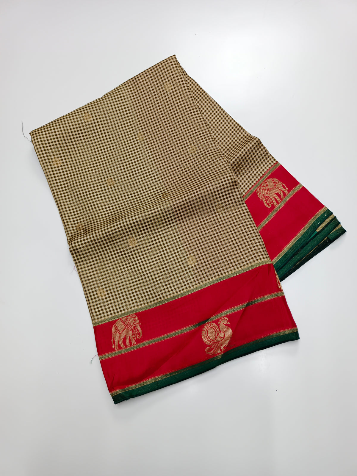 FANCY KANCHIVARAM CHEQUES SAREE