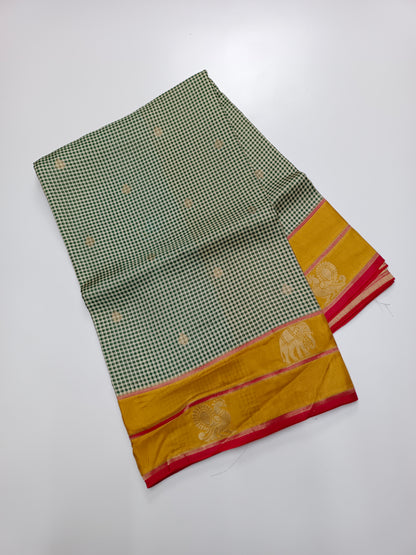 FANCY KANCHIVARAM CHEQUES SAREE