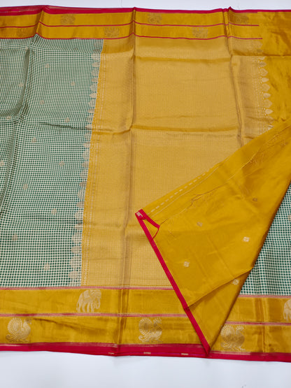 FANCY KANCHIVARAM CHEQUES SAREE