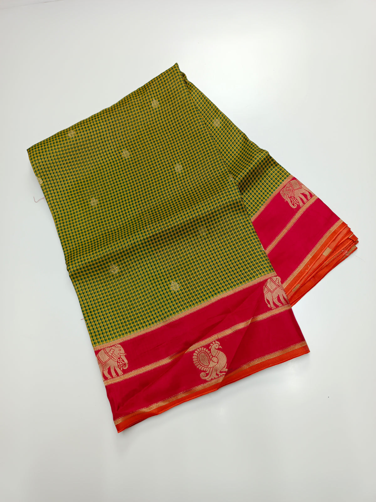 FANCY KANCHIVARAM CHEQUES SAREE