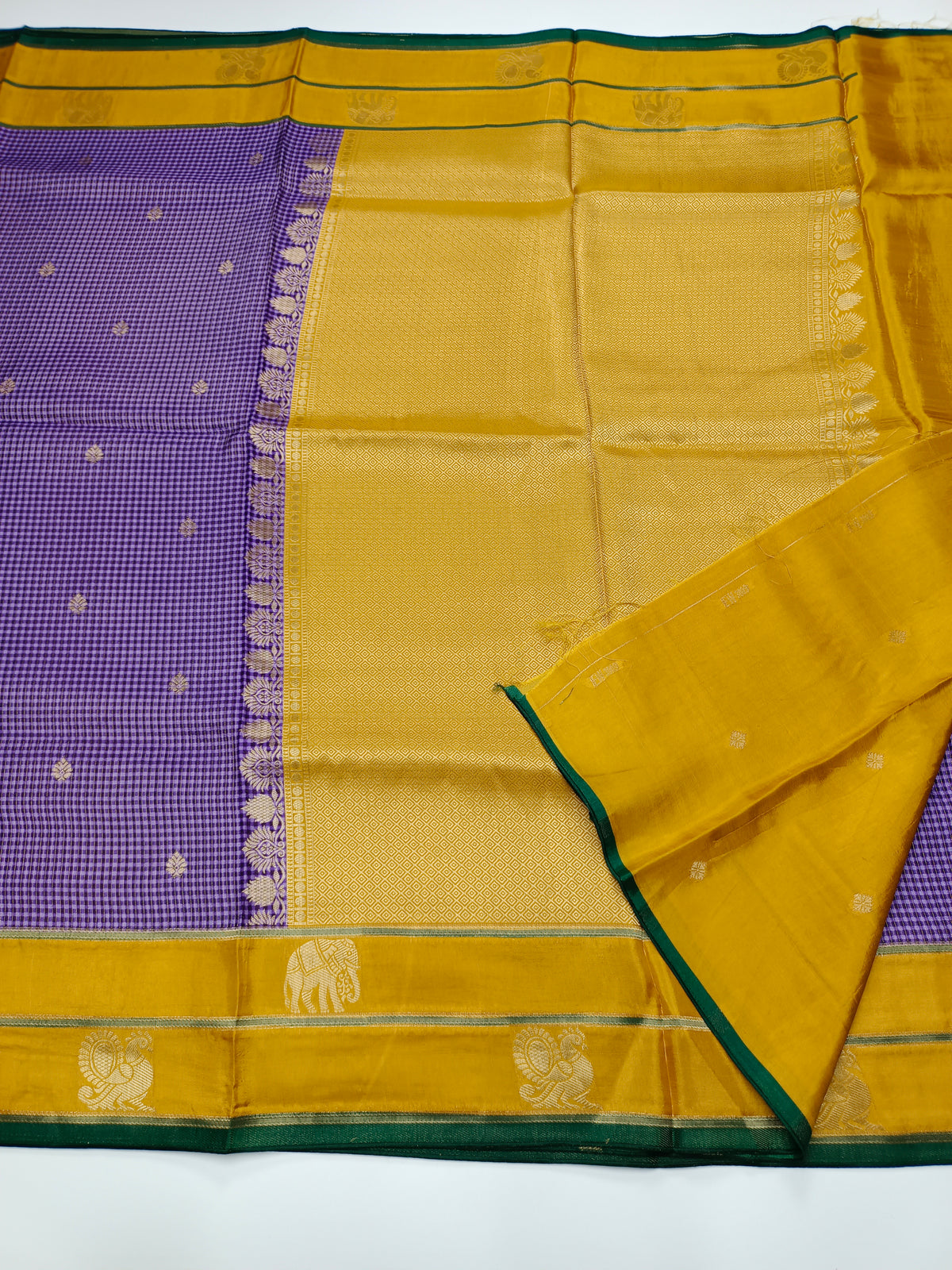 FANCY KANCHIVARAM CHEQUES SAREE