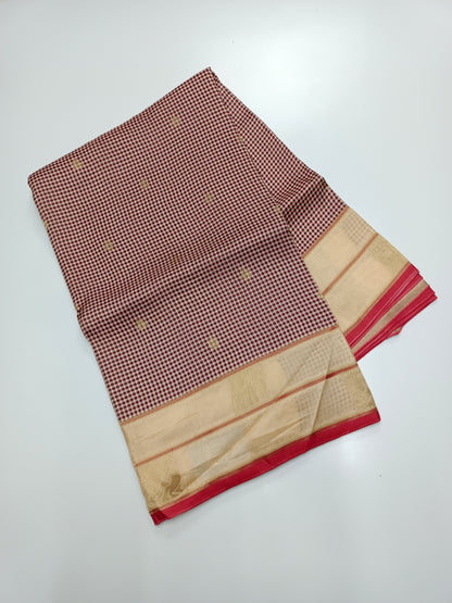 FANCY KANCHIVARAM CHEQUES SAREE
