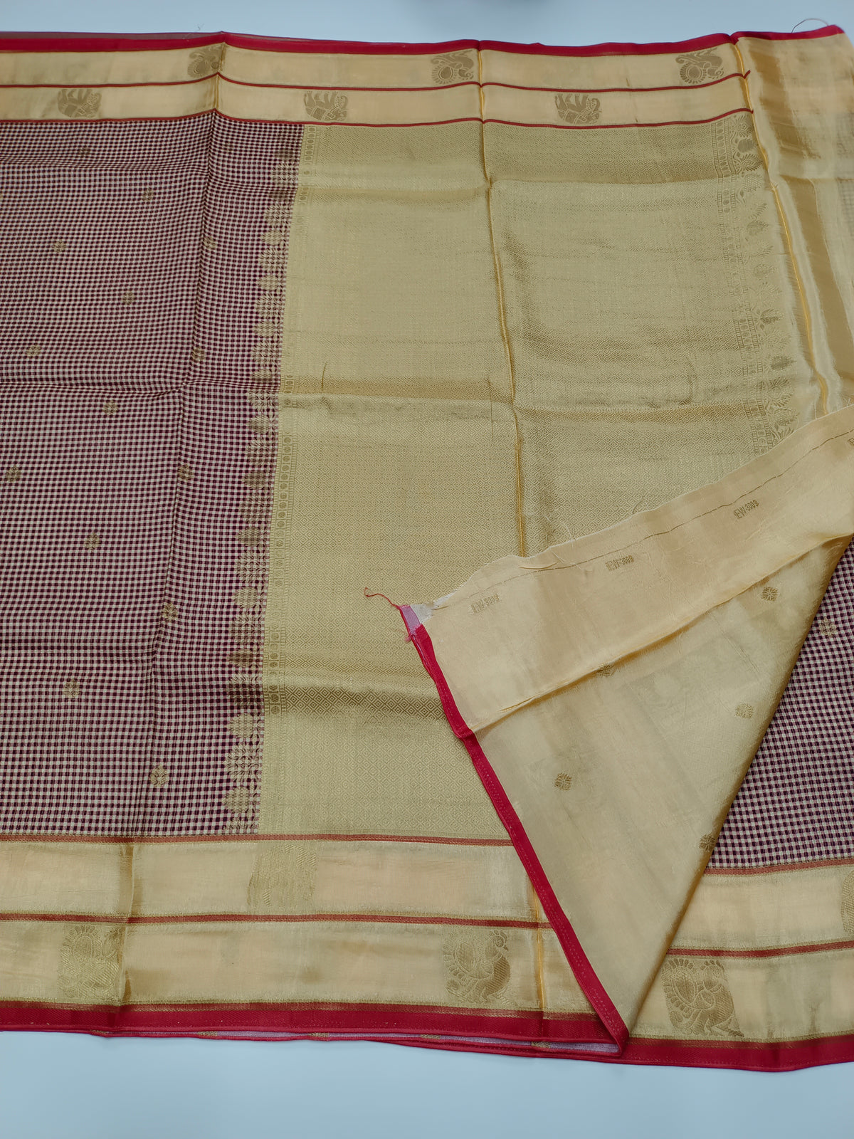 FANCY KANCHIVARAM CHEQUES SAREE