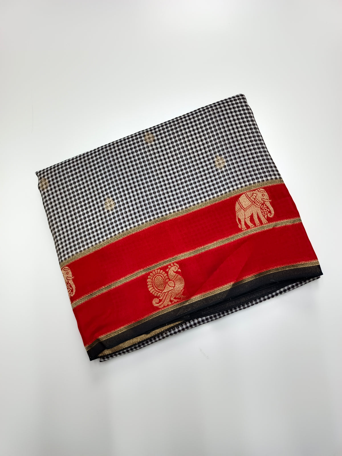 FANCY KANCHIVARAM CHEQUES SAREE
