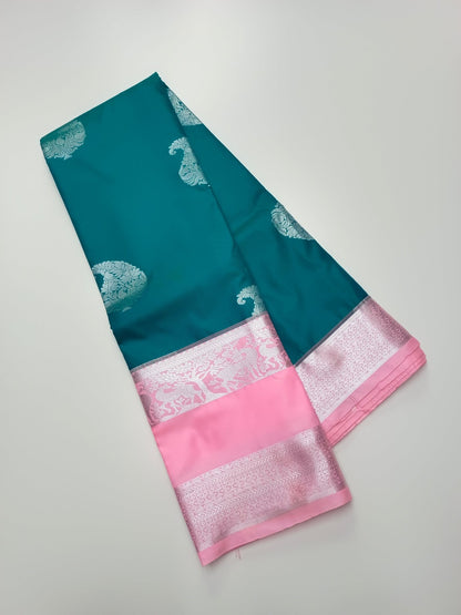 KANCHIPURAM SEMI SILK SAREE - B S CHANNABASAPPA & SONS