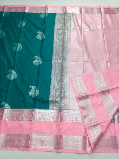 KANCHIPURAM SEMI SILK SAREE - B S CHANNABASAPPA & SONS