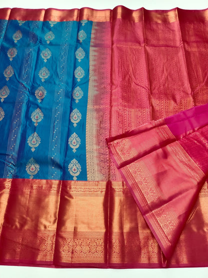 KANCHIPURAM SEMI SILK SAREE - B S CHANNABASAPPA & SONS