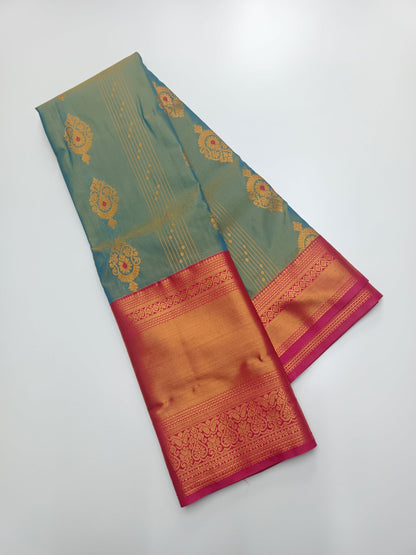 KANCHIPURAM SEMI SILK SAREE - B S CHANNABASAPPA & SONS