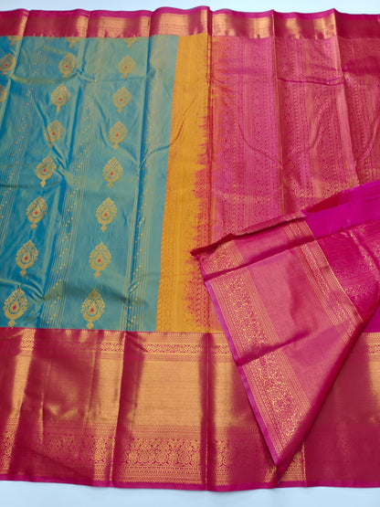 KANCHIPURAM SEMI SILK SAREE - B S CHANNABASAPPA & SONS