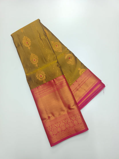 KANCHIPURAM SEMI SILK SAREE - B S CHANNABASAPPA & SONS