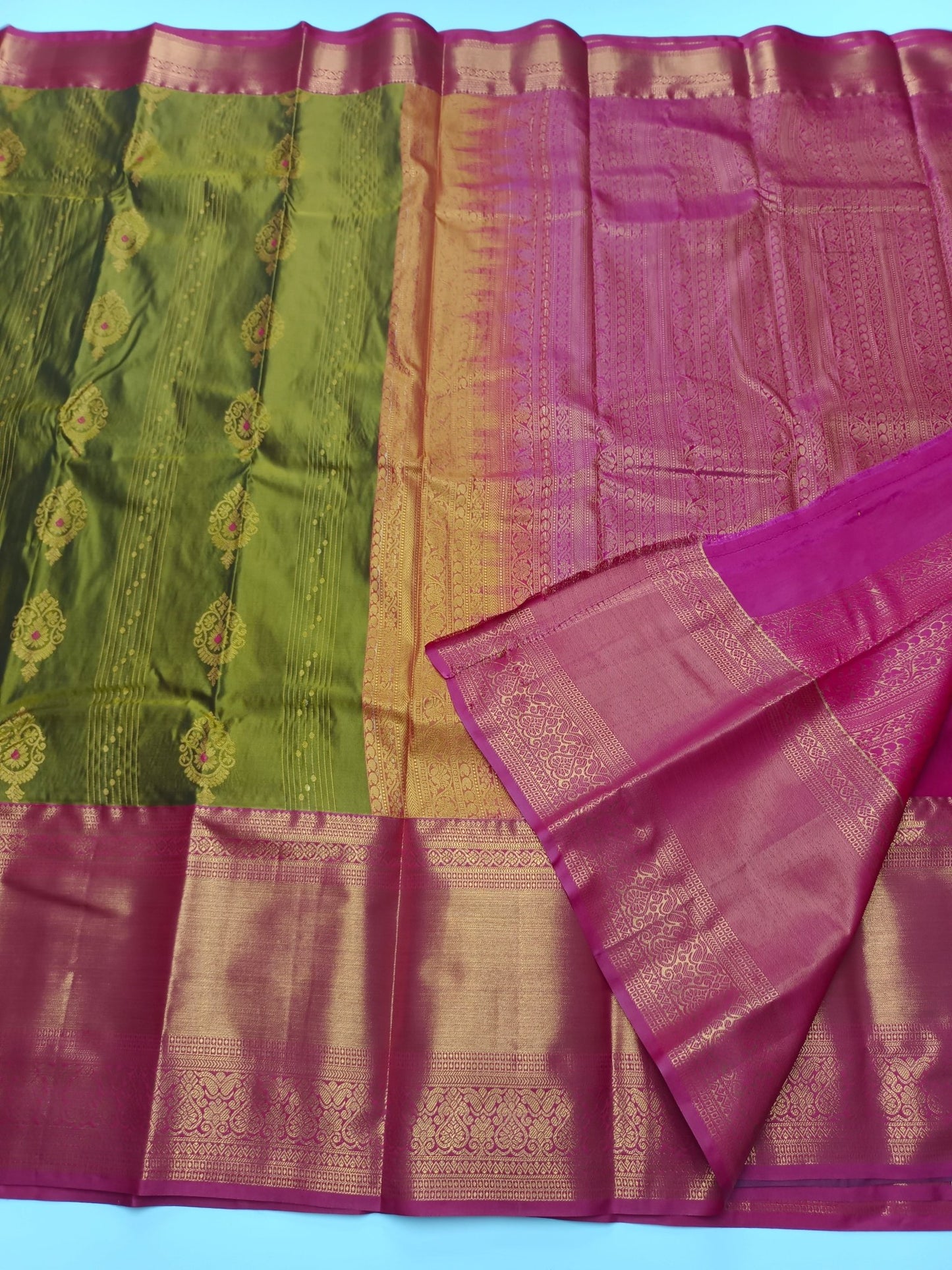KANCHIPURAM SEMI SILK SAREE - B S CHANNABASAPPA & SONS