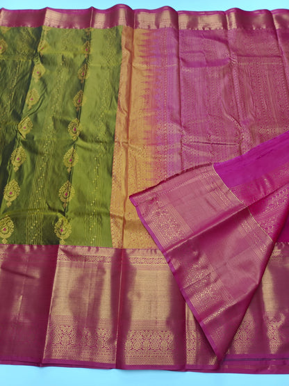 KANCHIPURAM SEMI SILK SAREE - B S CHANNABASAPPA & SONS