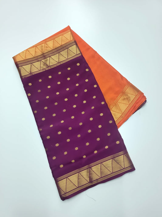 2D SEMI CREPE SILK SAREE - B S CHANNABASAPPA & SONS