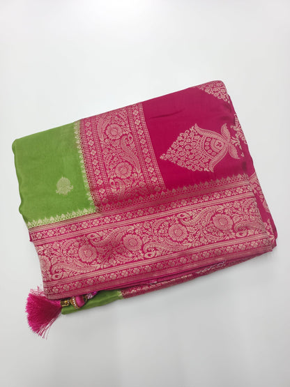 SEMI CREPE SILK SAREE (SPECIAL 20% DISCOUNT) - B S CHANNABASAPPA & SONS