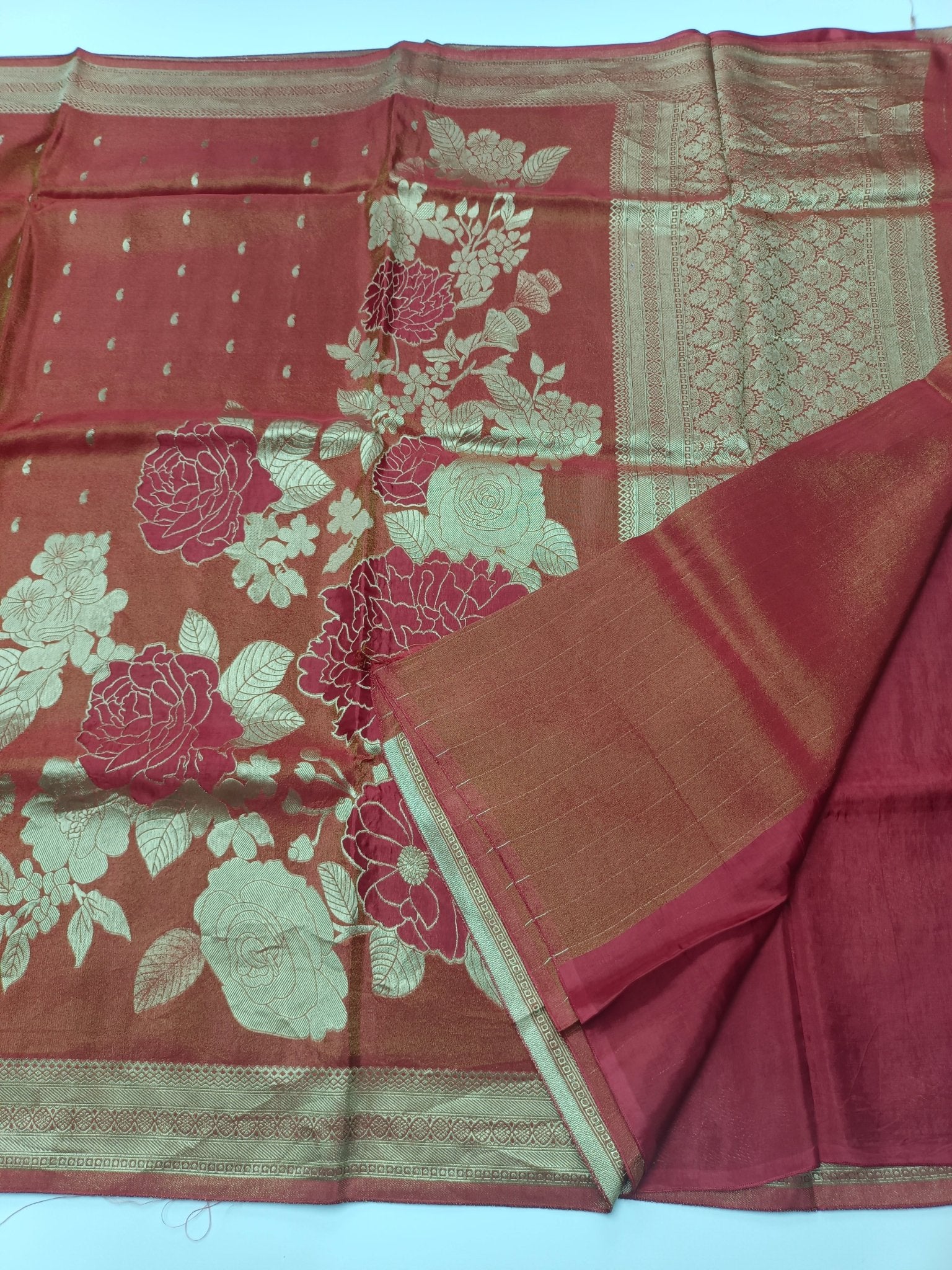 FANCY TISSUE CREPE SILK SAREE (SPECIAL 20% DISCOUNT) - B S CHANNABASAPPA & SONS