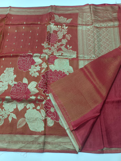 FANCY TISSUE CREPE SILK SAREE (SPECIAL 20% DISCOUNT) - B S CHANNABASAPPA & SONS