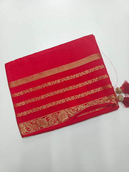 SEMI CREPE SILK SAREE (SPECIAL 20% DISCOUNT) - B S CHANNABASAPPA & SONS