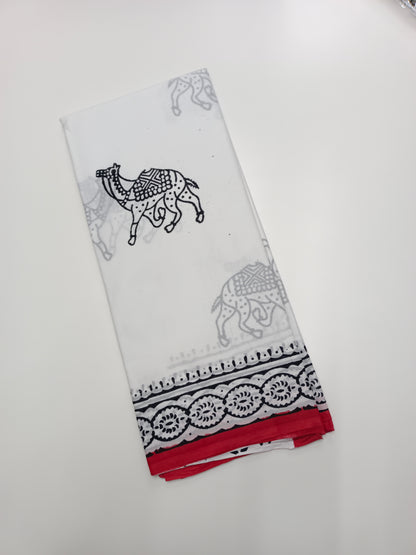 FANCY PRINTED JAIPUR COTTON SAREE