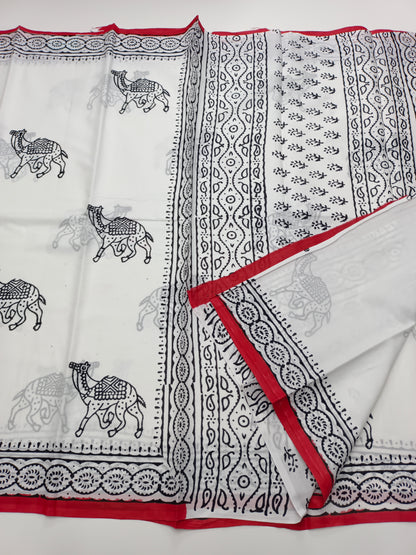 FANCY PRINTED JAIPUR COTTON SAREE