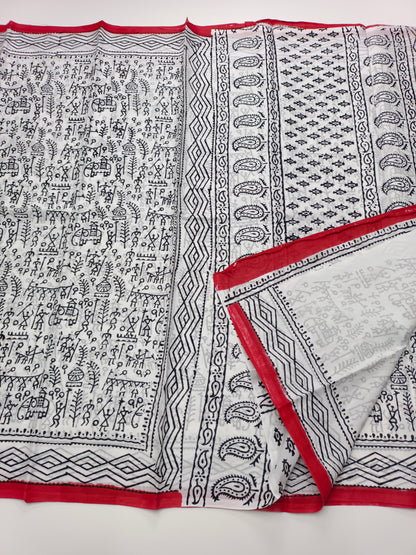 FANCY PRINTED JAIPUR COTTON SAREE