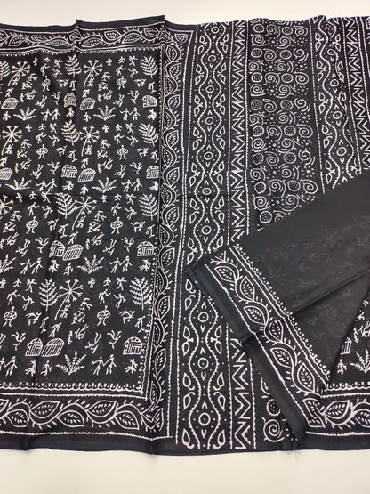 FANCY PRINTED JAIPUR COTTON SAREE