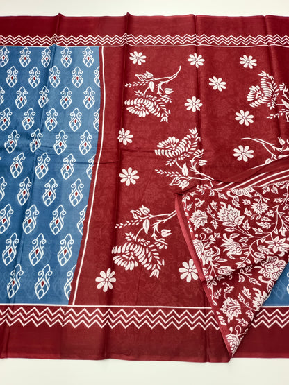 FANCY PRINTED JAIPUR COTTON SAREE