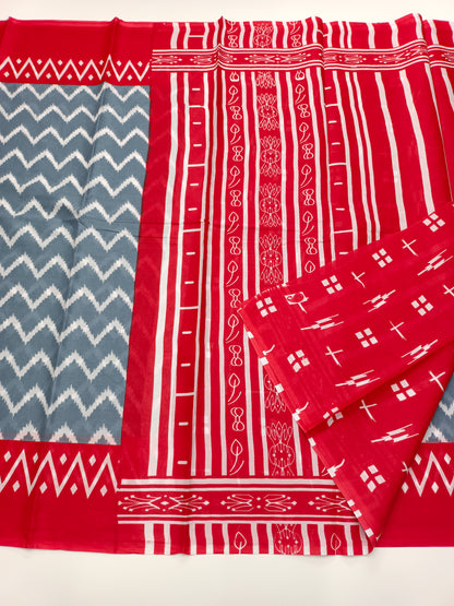 FANCY PRINTED JAIPUR COTTON SAREE