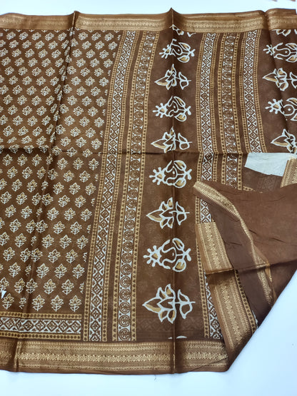 FANCY PRINTED JAIPUR COTTON SAREE