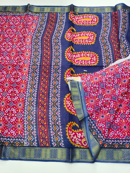 FANCY PRINTED JAIPUR COTTON SAREE