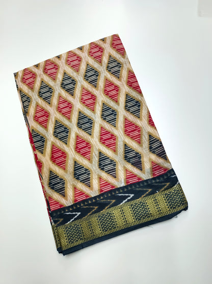 FANCY PRINTED JAIPUR COTTON SAREE