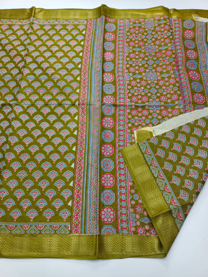 FANCY PRINTED JAIPUR COTTON SAREE