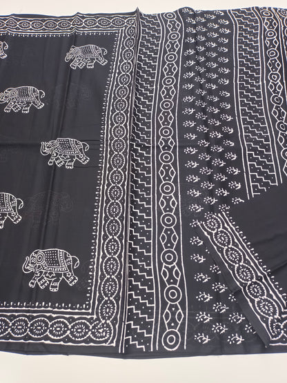 FANCY PRINTED JAIPUR COTTON SAREE