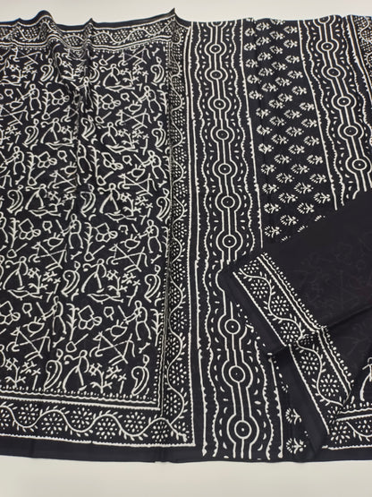 FANCY PRINTED JAIPUR COTTON SAREE