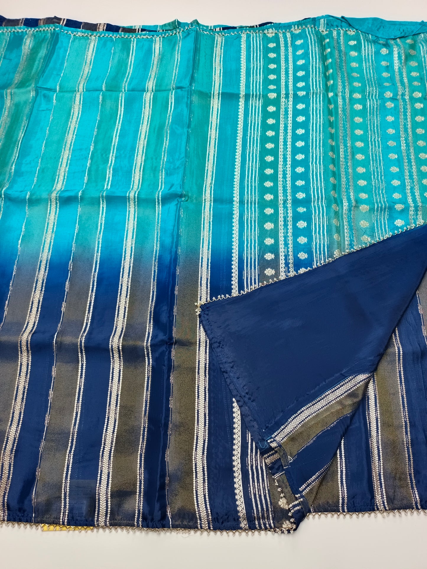 FANCY 2D SEMI CREPE CUTDANA WORK SAREE