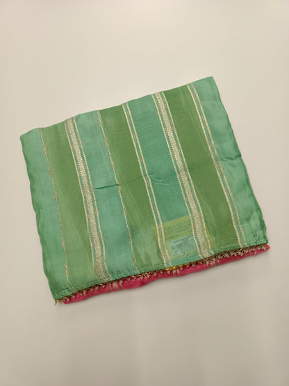 FANCY 2D SEMI CREPE CUTDANA WORK SAREE