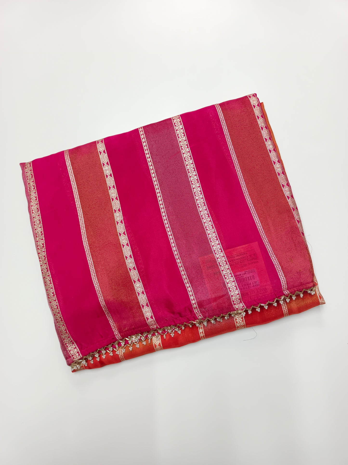FANCY 2D SEMI CREPE CUTDANA WORK SAREE