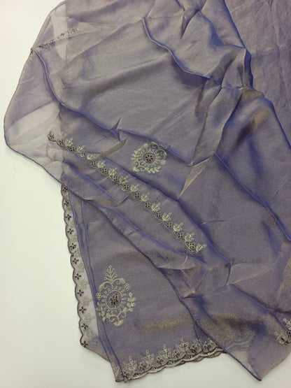 FANCY CHIFFON EMBROIDERY WORK SAREE
