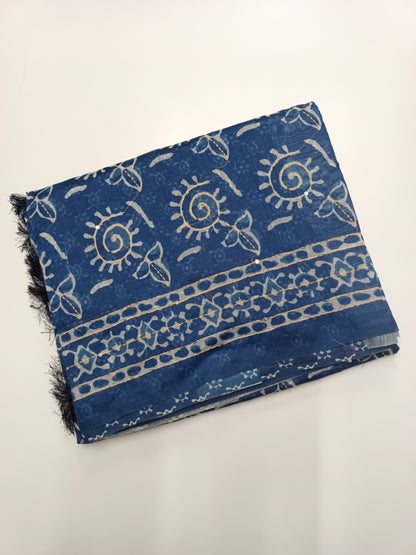 FANCY CHANDERI THREAD KANTHA WORK SAREE