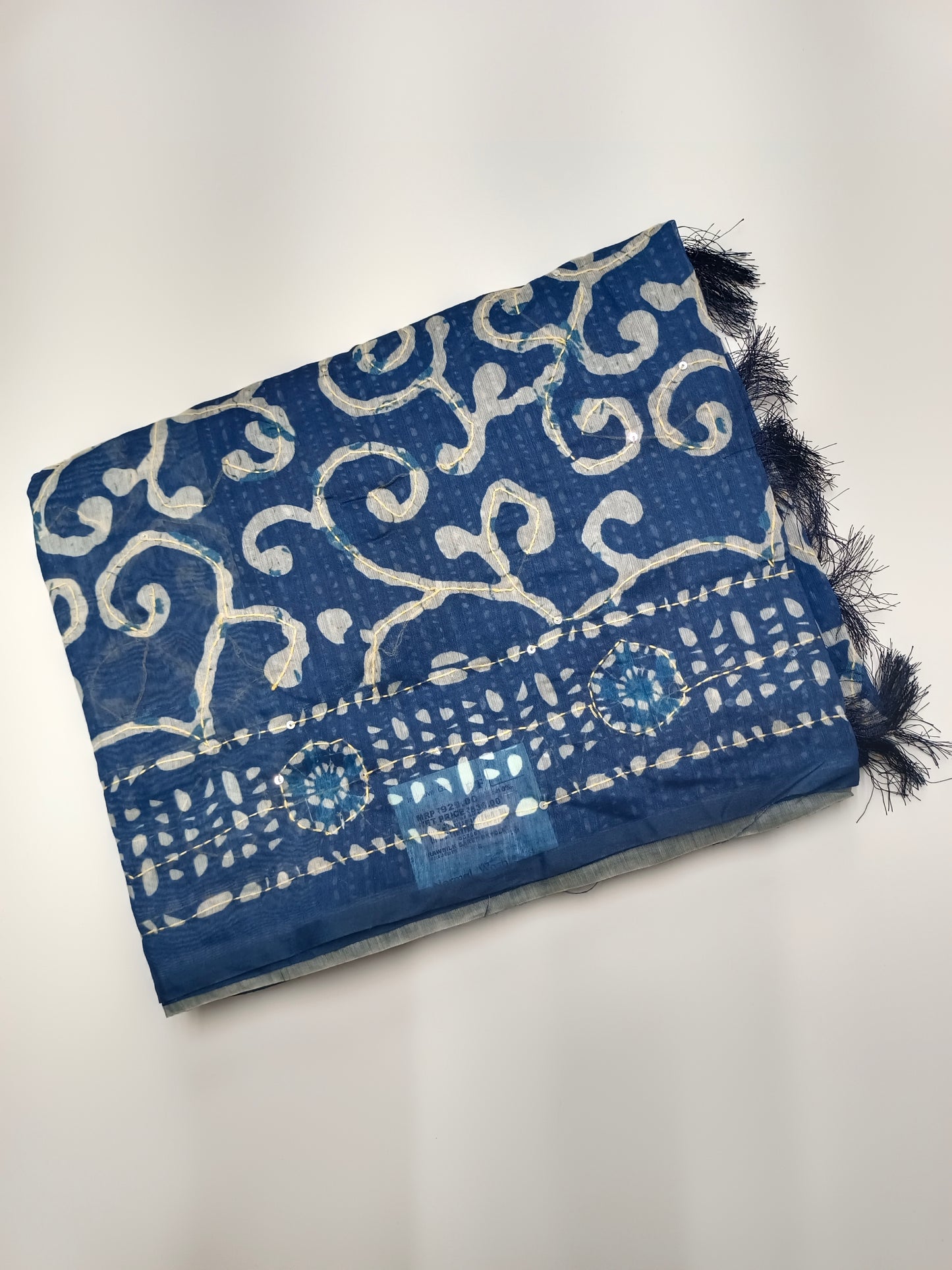 FANCY CHANDERI THREAD KANTHA WORK SAREE