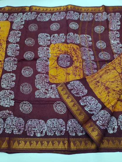 SANGUDI COTTON SAREE WITHOUT BLOUSE