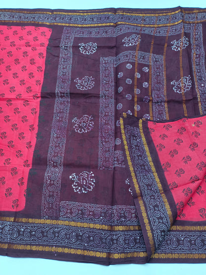 SANGUDI COTTON SAREE WITHOUT BLOUSE