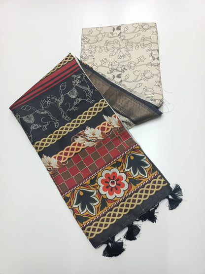 FANCY SOFT TUSSER SILK SAREE